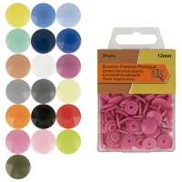 Boutons-pression colorés de 1,2 cm - Mediac - 30 paires