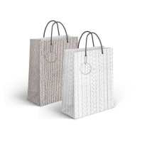 Sac cadeau 23 x 18 x 10 cm texture laine - 1 pc.