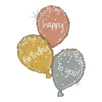 Ballon de baudruche avec Happy Birthday 102 cm - Grabo
