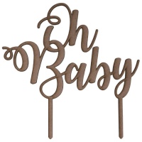 Topper en bois Oh Baby 21,5 x 21 cm - Artis decor