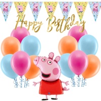 Pack de décoration de fête Peppa Pig - 32 pièces