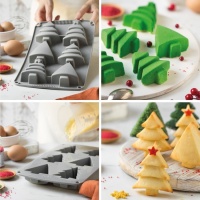 Moule en silicone pour sapin de Noël assorti 30 x 17 cm - Décorer - 6 cavités