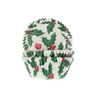 Capsules de gui de Noël pour cupcakes - Maison de Marie - 50 pcs.