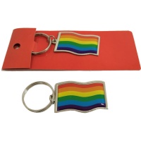 Porte-clés en métal avec drapeau arc-en-ciel - 1 pc.