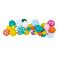 Guirlande de ballons à pois multicolores - 36 pcs.