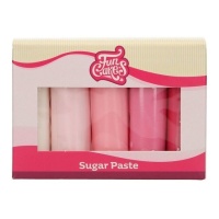 Set de fondant 5 couleurs palette rose 500 g - FunCakes