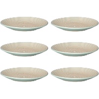 Assiette de 20,5 cm gravée à carreaux plats - Vessia - 6 unités