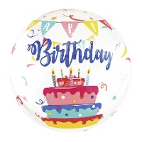 Ballon de gâteau d'anniversaire transparent 