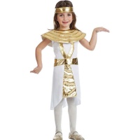 Costume égyptien doré et blanc pour filles