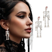 Boucles d'oreilles squelettes brillants de 6,5 cm - 1 paire