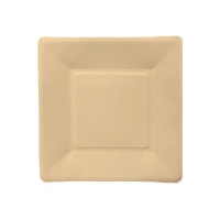 Assiettes carrées en carton biodégradable de 26 cm de côté - 3 pièces.