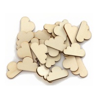 Figurines de nuages en bois 3 cm - 25 pcs.