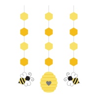 Pendentifs bébé abeille décoratifs 57 cm - 3 pcs.