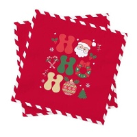 Serviettes de Noël Hohoho 16,5 x 16,5 cm - 20 unités