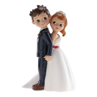 Figurine pour gâteau des mariés avec dos 16 cm