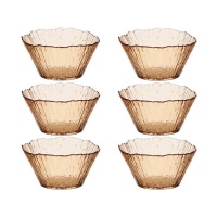 Bol en verre ambré de 16 cm - 6 pcs.