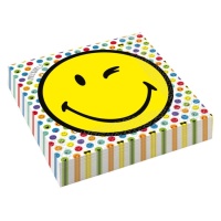 Serviettes de table Smiley 16,5 x 16,5 cm - 16 unités