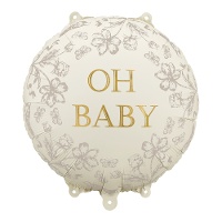 Ballon Oh Baby floral de 35 x 35 cm