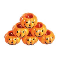 Lot de bougies de 4 cm en forme de citrouille d'Halloween - 6 unités