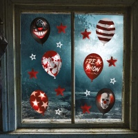 Killer Clown Ballon Décoration de fenêtre 30 x 40 cm - 3 feuilles