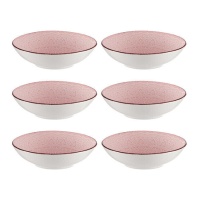 Assiette en grès mandala rose foncé de 20 cm - Vessia - 6 unités