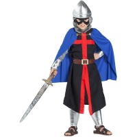 Costume de guerrier médiéval avec capuche pour enfants