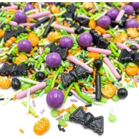 Sprinkles Halloween vert, noir, orange et violet 90 gr - Happy Sprinkles