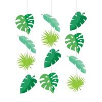 Pendentifs décoratifs en forme de feuille de jungle - 3 pcs.