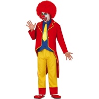 Costume de clown à cravate jaune pour homme