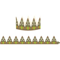 Couronne verte et orange pour roscon de Reyes - Dekora - 100 unités