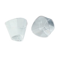 4,7 x 8,5 x 6,5 cm gobelets triangulaires en plastique transparent - Dekora - 100 unités
