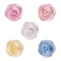 Figurines en sucre rose coloré 3 cm - Dekora - 76 unités