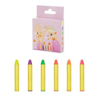 Crayon de maquillage pour peinture corporelle 5,5 cm - 6 couleurs