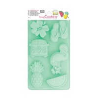 Moule en silicone pour l'été 17,5 x 30 cm - Scrapcooking - 6 cavités