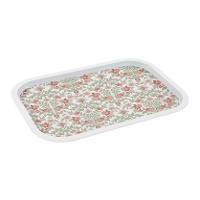 Plateau de 40 x 28,5 cm à motifs floraux