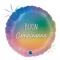 Buon Compleanno globe rond multicolore 46 cm - Grabo