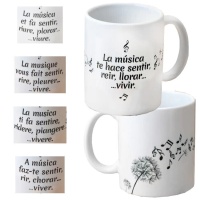 Tasse de 330 ml de La musique vous fait sentir, rire, pleurer, vivre - 1 unité