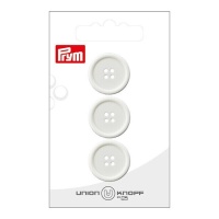 Boutons blancs avec bordure de 2 cm à quatre trous - Prym - 3 pcs.