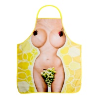 Tablier de femme nue avec des fruits