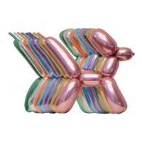 Ballons en latex métalliques assortis 1,50 m - Wefiesta - 100 pcs.