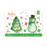 Découpeur de sapin de Noël et de bonhomme de neige - Décorer - 2 pcs.