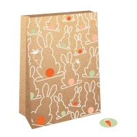 Sac à bonbons pour lapin de Pâques 21 x 15 x 6 cm - 4 unités