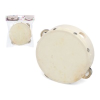 Tambourin en bois et cuir 14 cm