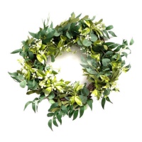 Couronne décorative pour bougie verte 35 cm