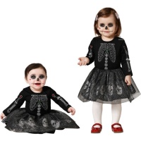 Costume de Squelette Catrina noir pour bébé fille