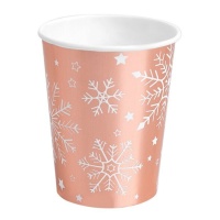 Verres à neige or rose 270 ml - 6 pcs.