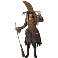 Costume de vieille sorcière méchante pour fille