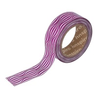 Washi tape rose métal vagues - 10 m