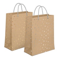 Sac cadeau 45 x 33 x 10 cm kraft avec étoiles - 1 pc.