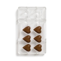 Moule à chocolat en forme de coeur 20 x 12 cm - Decora - 10 cavités
